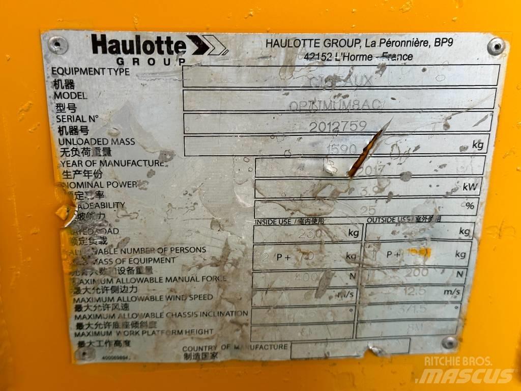Haulotte OPTIMUM 8 Ollós emelők