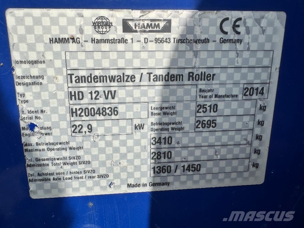 Hamm HD 12 VV Ikerdobos hengerek