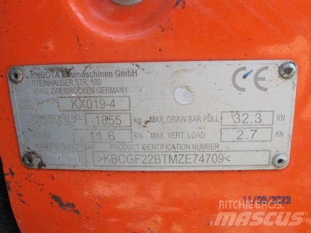 Kubota KX 019-4 Mini kotrók < 7t