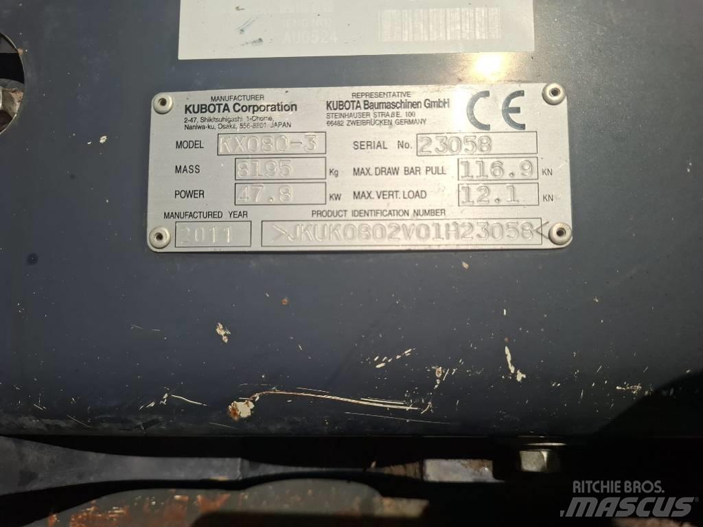 Kubota KX 080-3 Közepes (midi) kotrók 7 t - 12 t