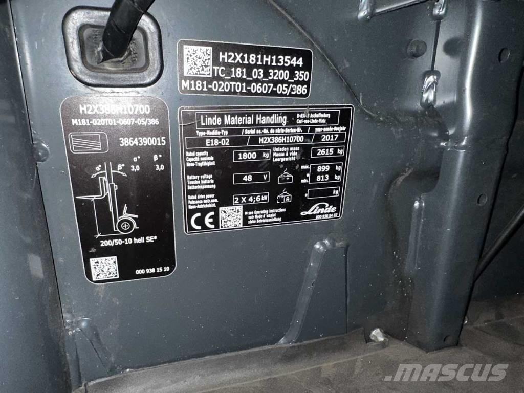 Linde E 18 Elektromos targoncák