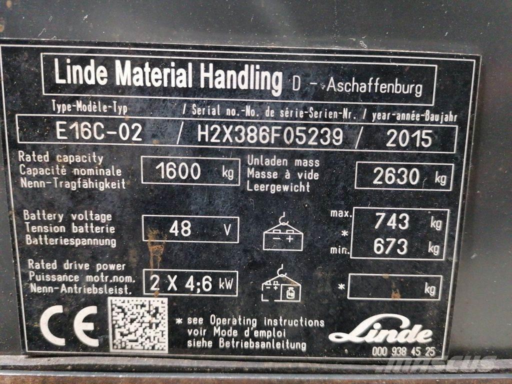 Linde E16C-02 Elektromos targoncák