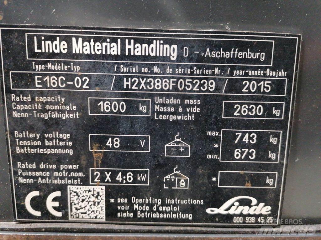 Linde E16C-02 Elektromos targoncák