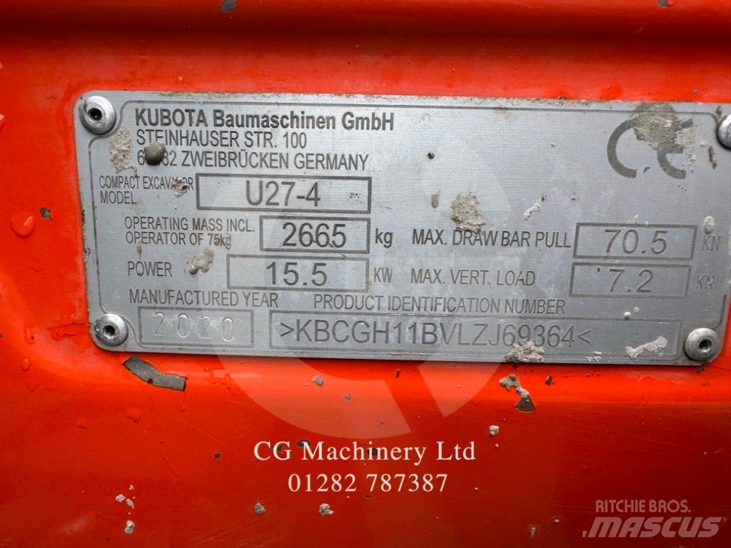 Kubota U 27-4 Mini kotrók < 7t