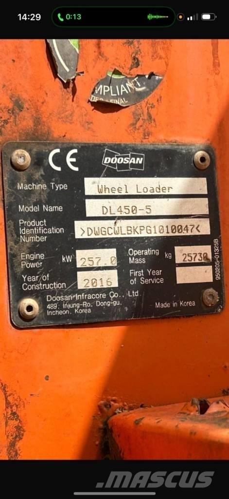 Doosan DL 450-5 Gumikerekes homlokrakodók