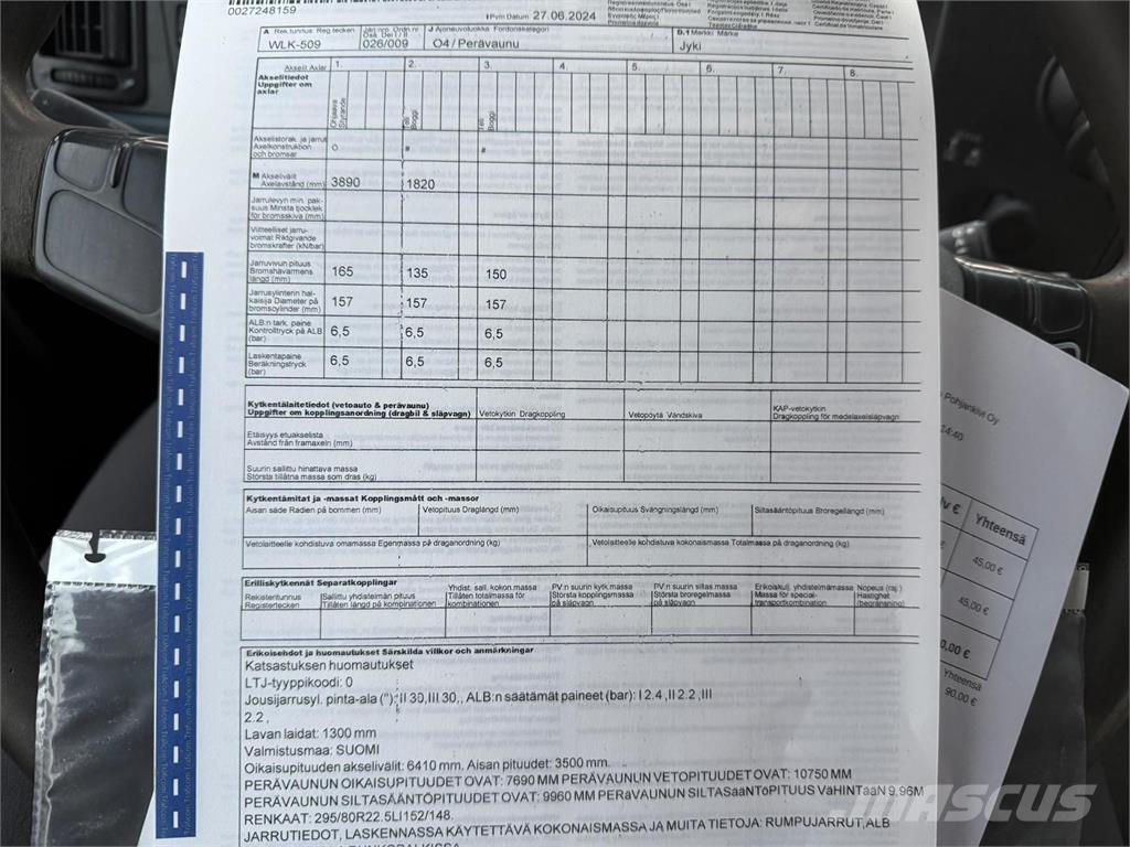 Jyki V 31-SL Platós / Ponyvás pótkocsik