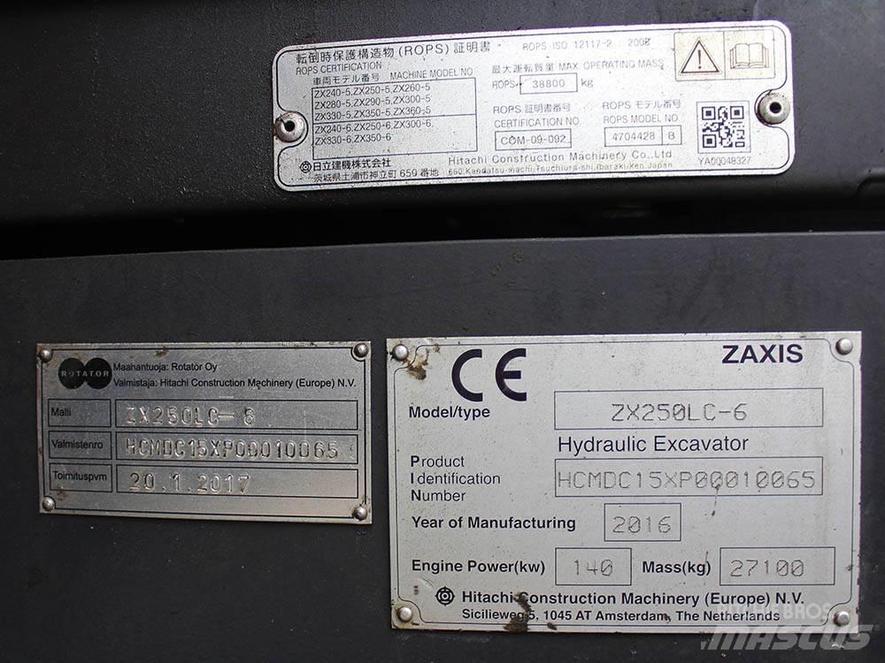 Hitachi ZX 250 LC-6 Lánctalpas kotrók