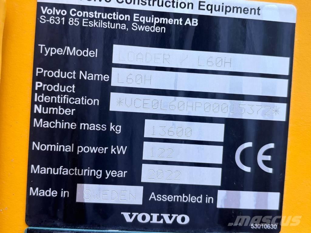 Volvo L 60 H Gumikerekes homlokrakodók