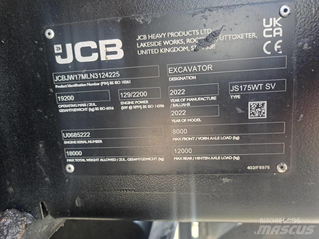 JCB JS175W TAB Gumikerekes kotrók