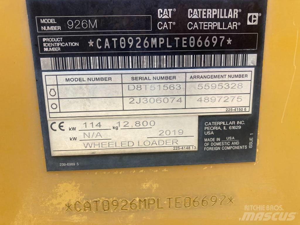 CAT 926M Gumikerekes homlokrakodók