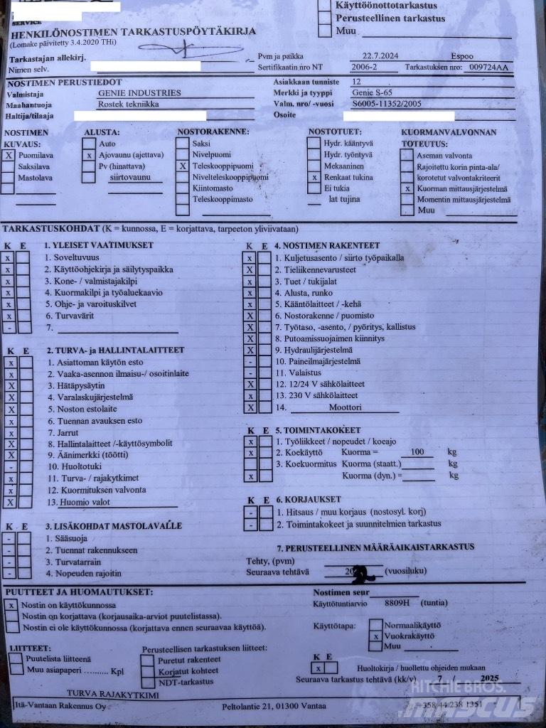 Genie S 65 Karos emelők