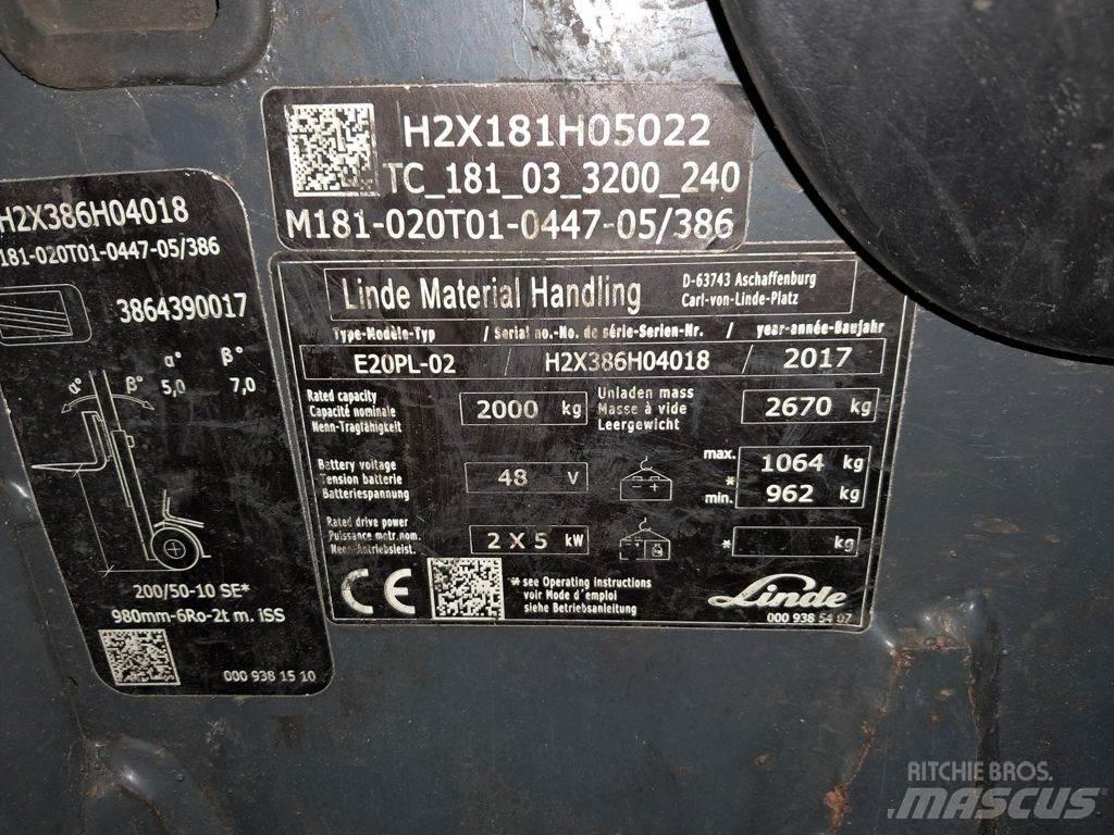 Linde E20PL-02 Elektromos targoncák