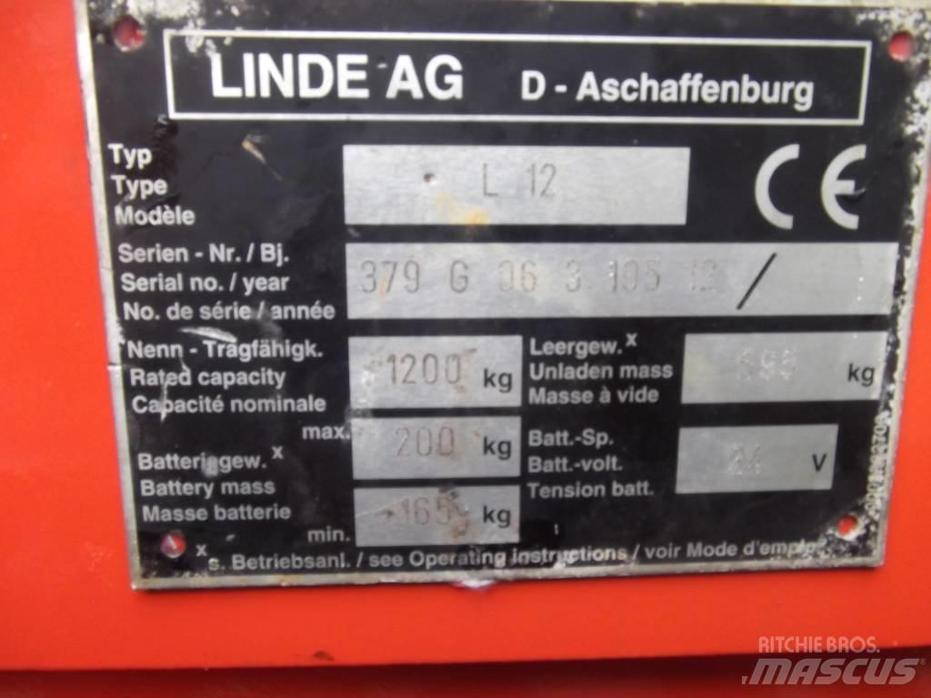 Linde L12 /379/ V-2097 Elektromos gyalogkíséretű targoncák