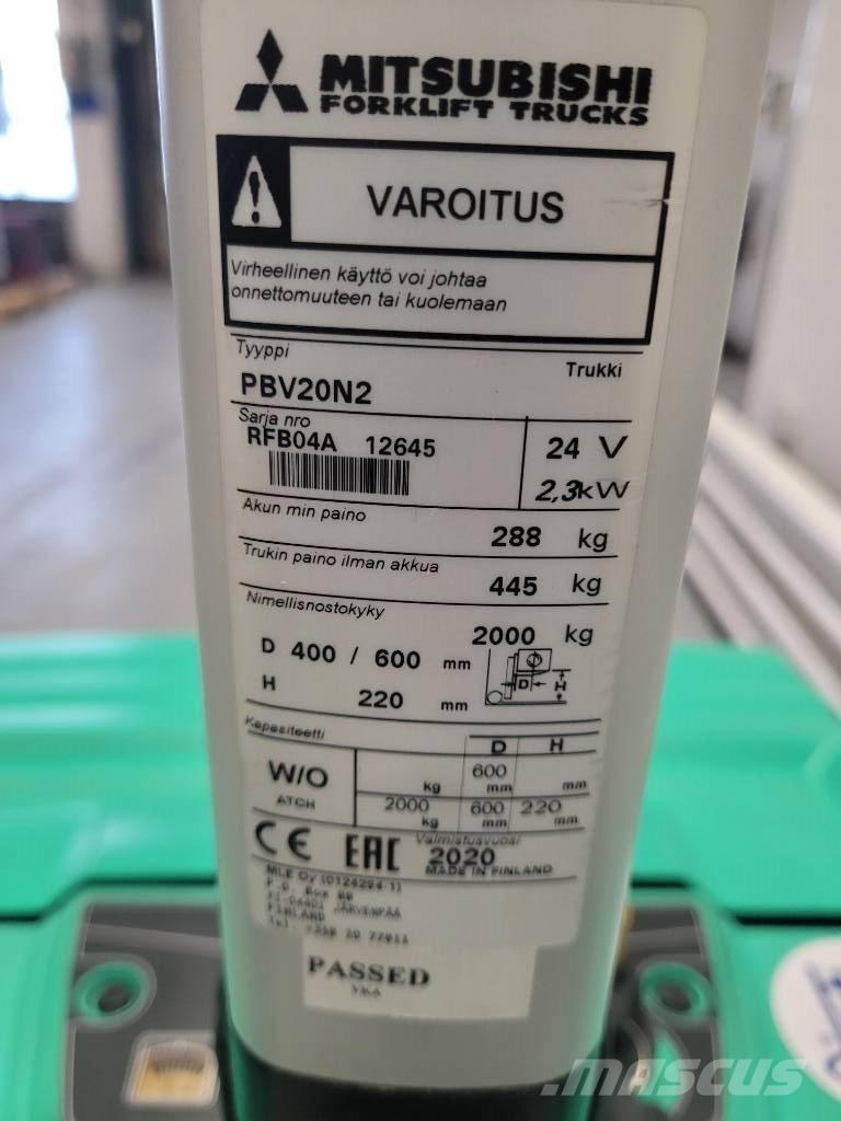 Mitsubishi PBV 20 N2 Vezetőállásos alacsony emelőkocsi