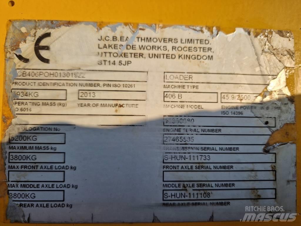 JCB 406 B Gumikerekes homlokrakodók
