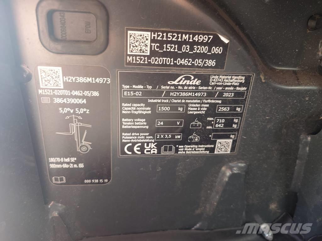 Linde E15/386-02 Elektromos targoncák