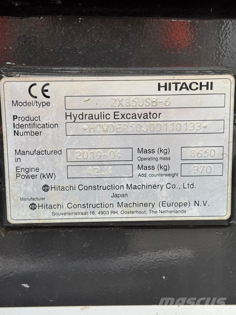 Hitachi ZX 85 US B-6 Közepes (midi) kotrók 7 t - 12 t