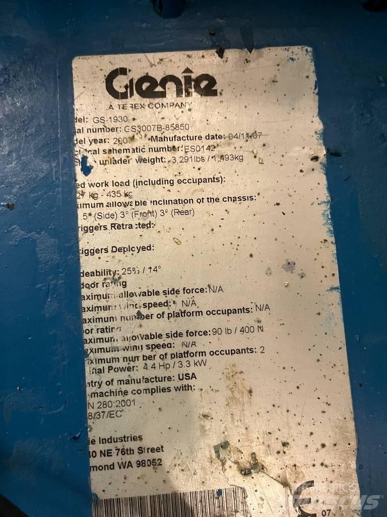 Genie GS 1930 Ollós emelők