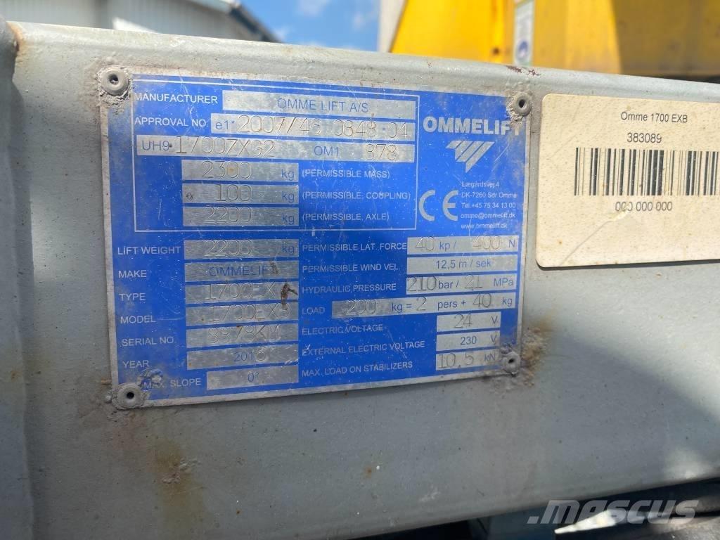 Omme 1700 EBX Pótkocsira szerelt emelők és állványok