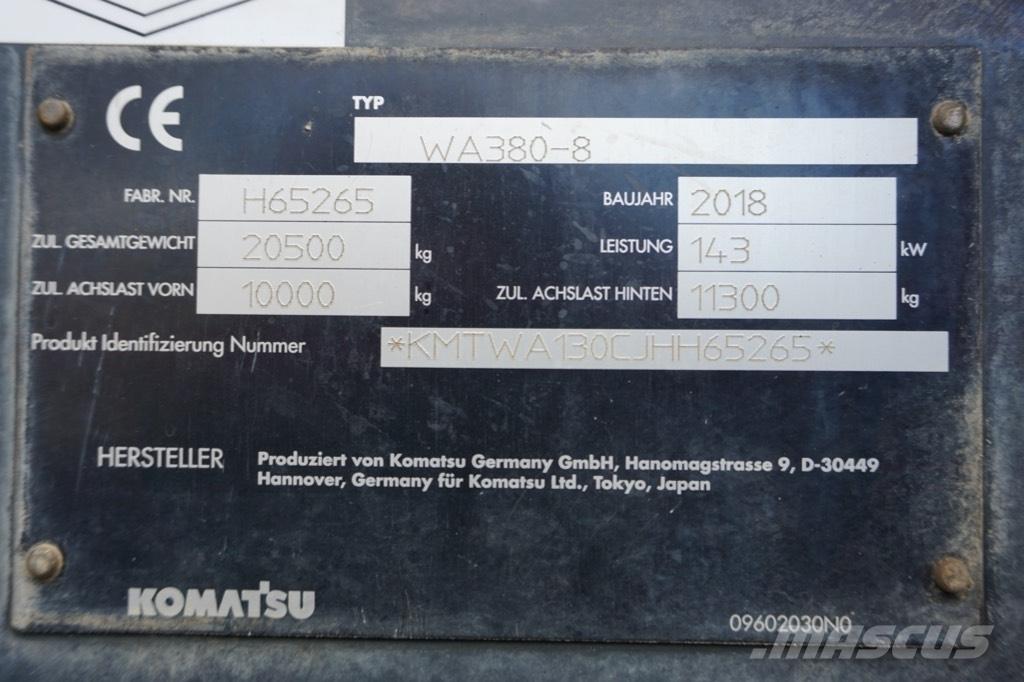 Komatsu WA 380-8 Gumikerekes homlokrakodók