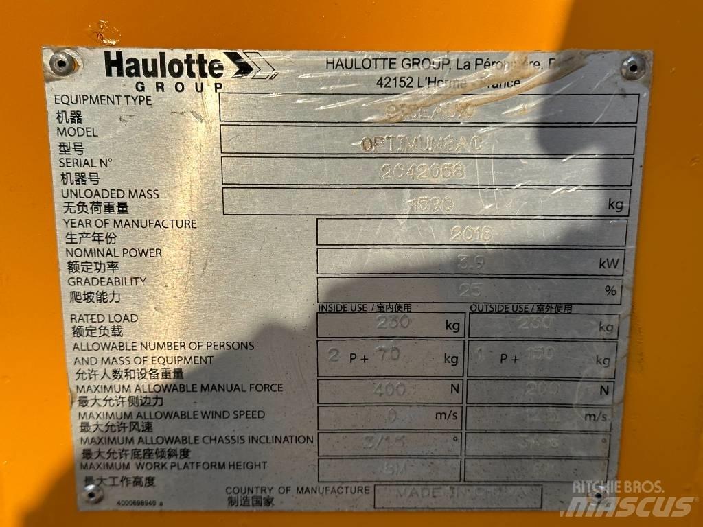 Haulotte OPTIMUM 8 Ollós emelők