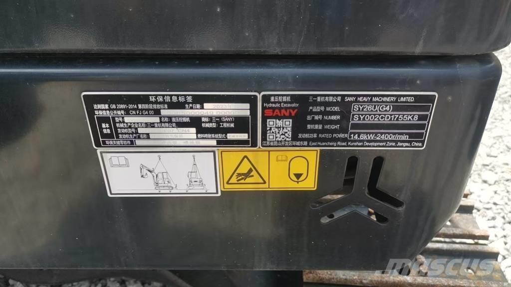 Sany SY26U Mini kotrók < 7t