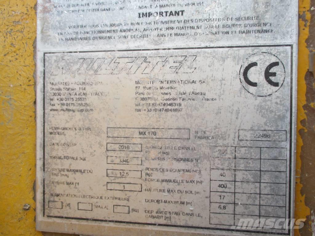 Multitel MX 170 Teherautóra szerelt emelők és állványok