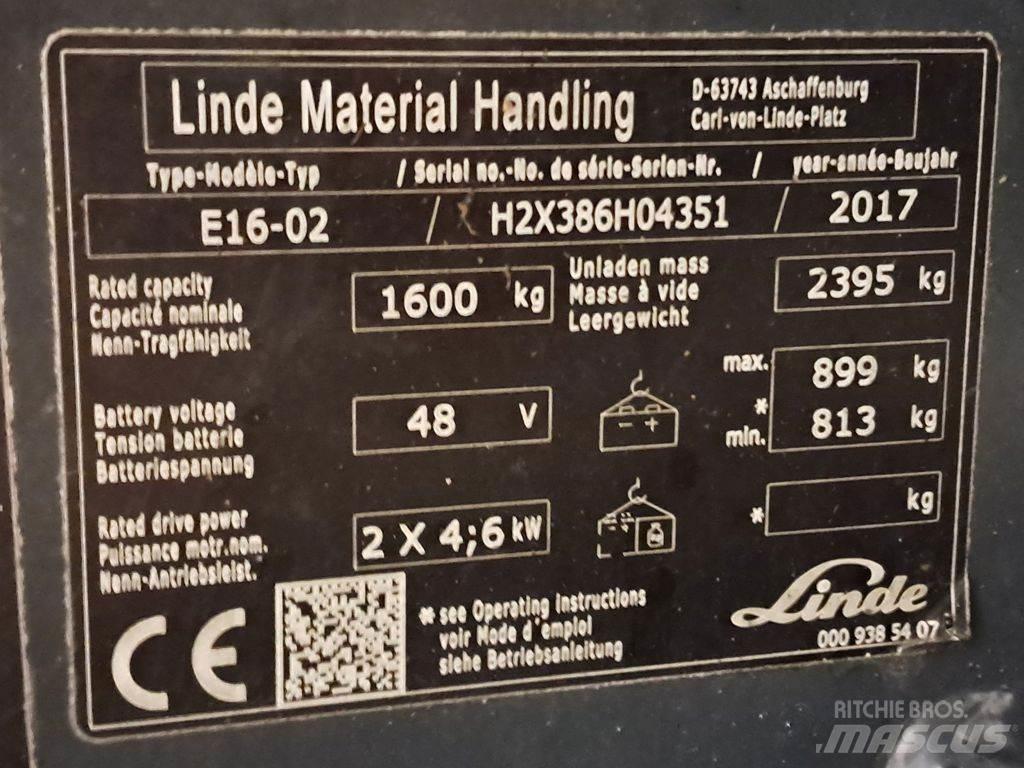 Linde E16-02 Elektromos targoncák