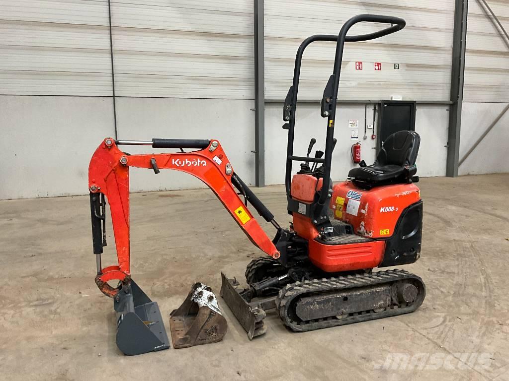 Kubota K 008-3 Mini kotrók < 7t