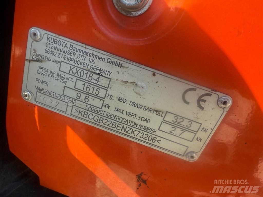 Kubota KX 016-4 Mini kotrók < 7t