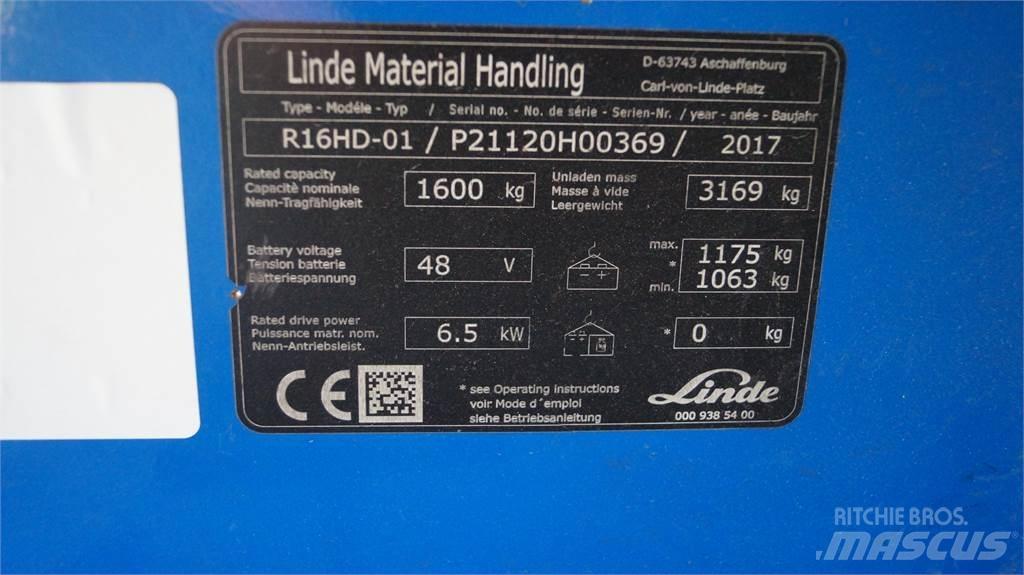 Linde R16HD Tolóoszlopos targonca