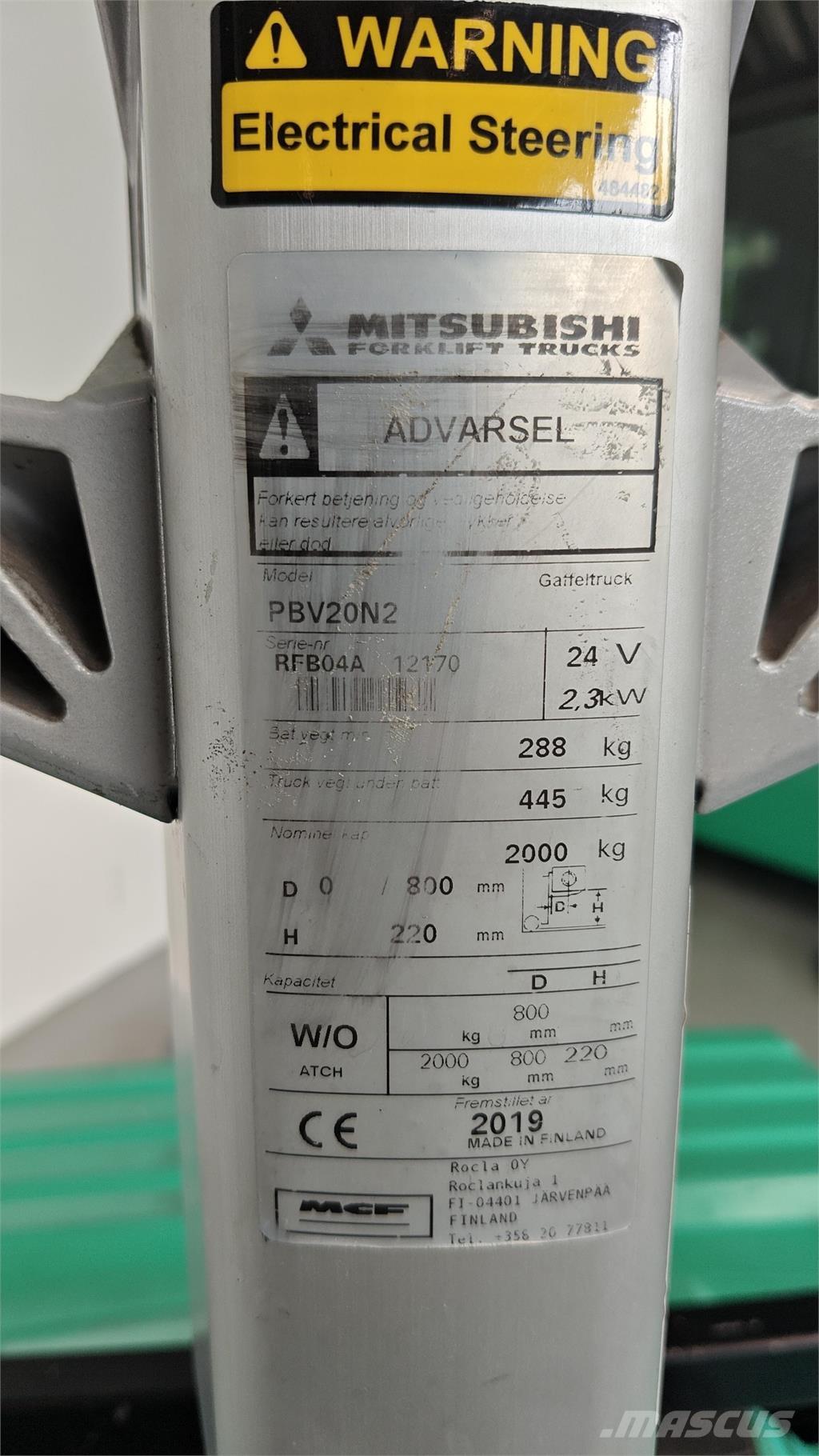 Mitsubishi PBV20N2 Platós targonca