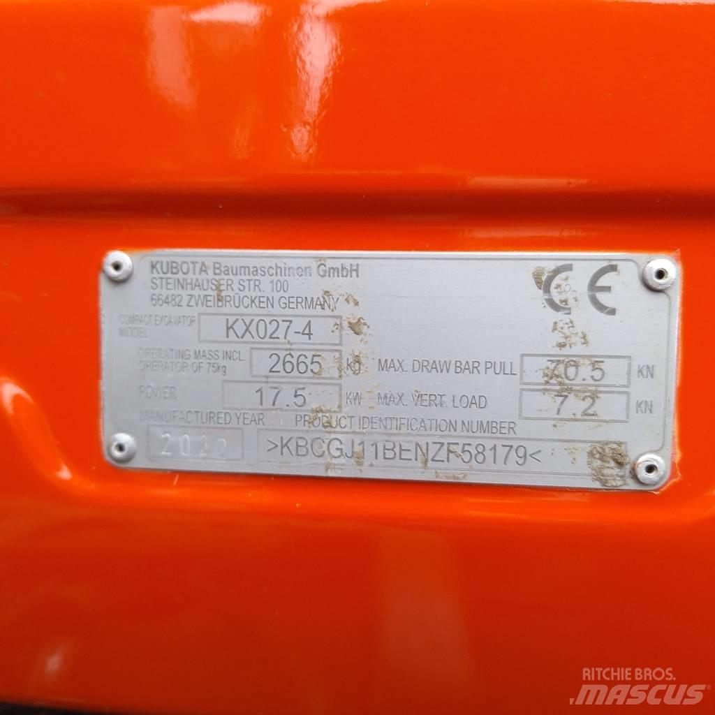 Kubota KX 027 Mini kotrók < 7t