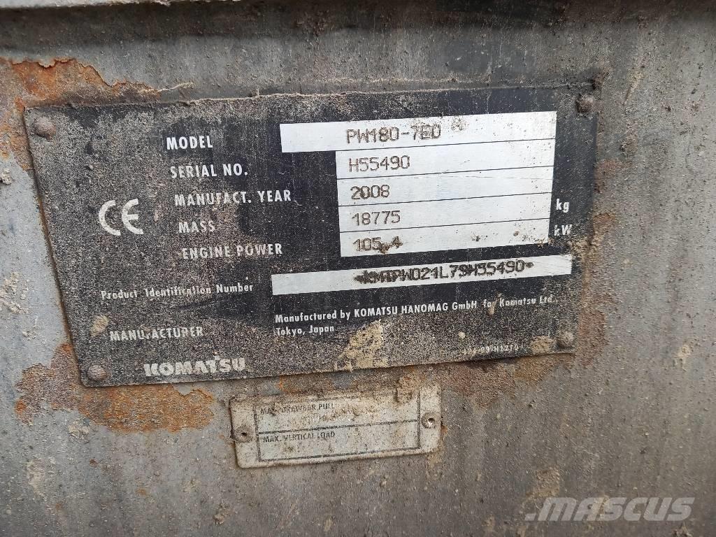 Komatsu PW 180-7EO Gumikerekes kotrók