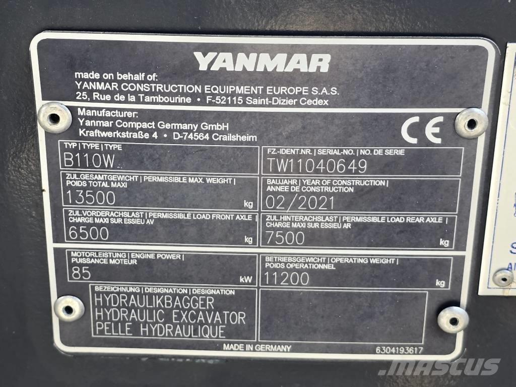 Yanmar B 110 W Gumikerekes kotrók