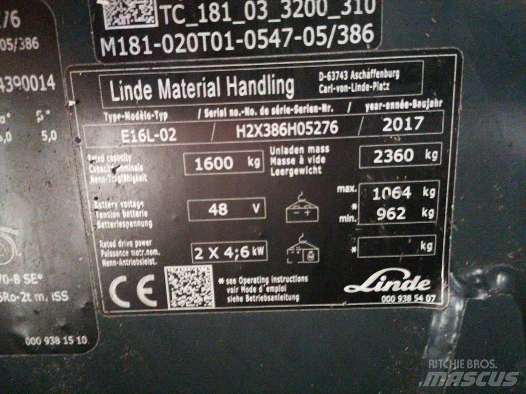 Linde E16L-02 Elektromos targoncák