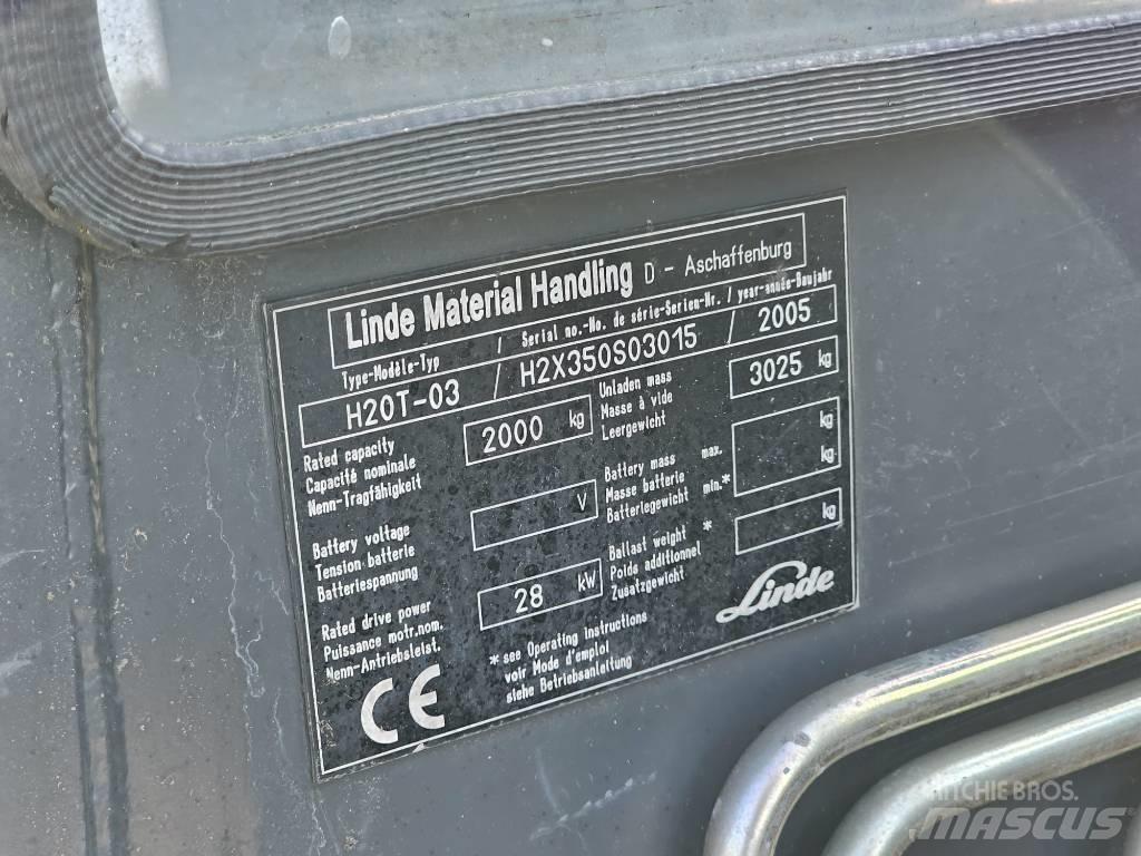 Linde H20T-03 Gázüzemű targoncák