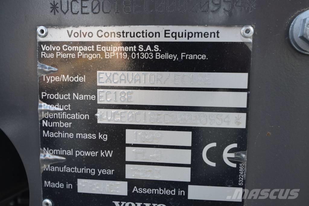 Volvo EC 18 E Mini kotrók < 7t