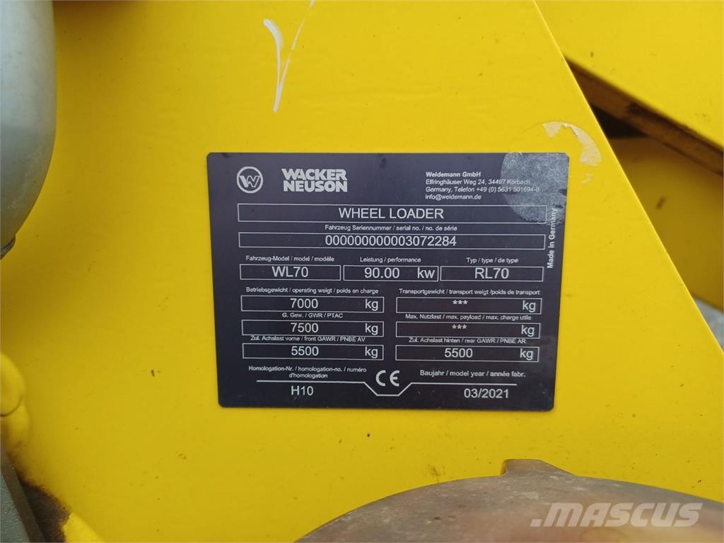 Weidemann WL70 Gumikerekes homlokrakodók