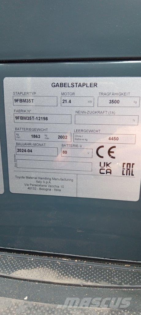 Toyota 9FBM35T Elektromos targoncák