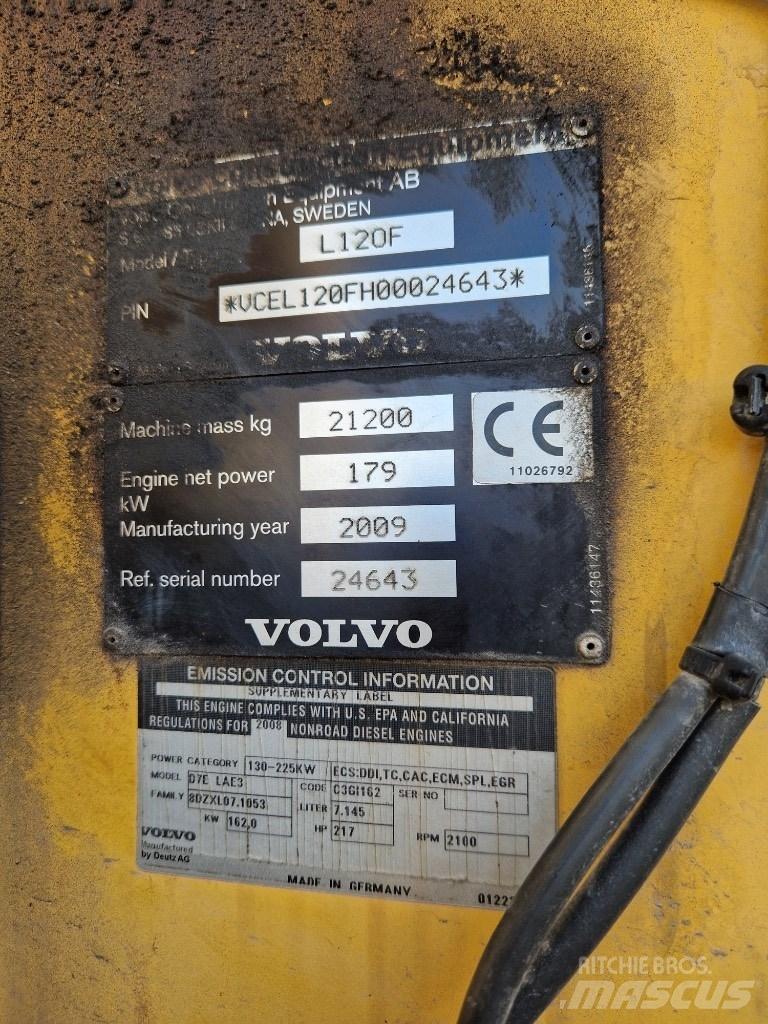 Volvo L 120 F Gumikerekes homlokrakodók
