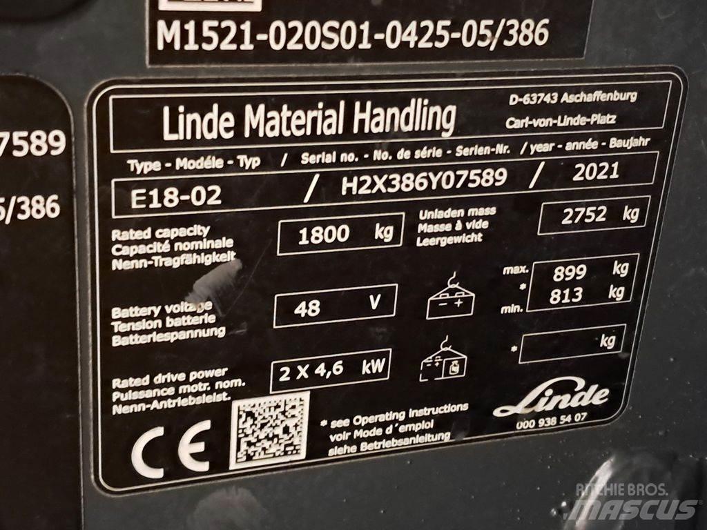 Linde E18-02 Elektromos targoncák