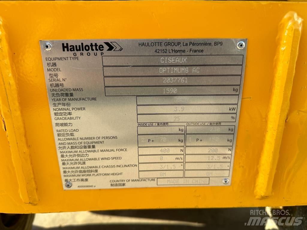 Haulotte OPTIMUM 8 Ollós emelők