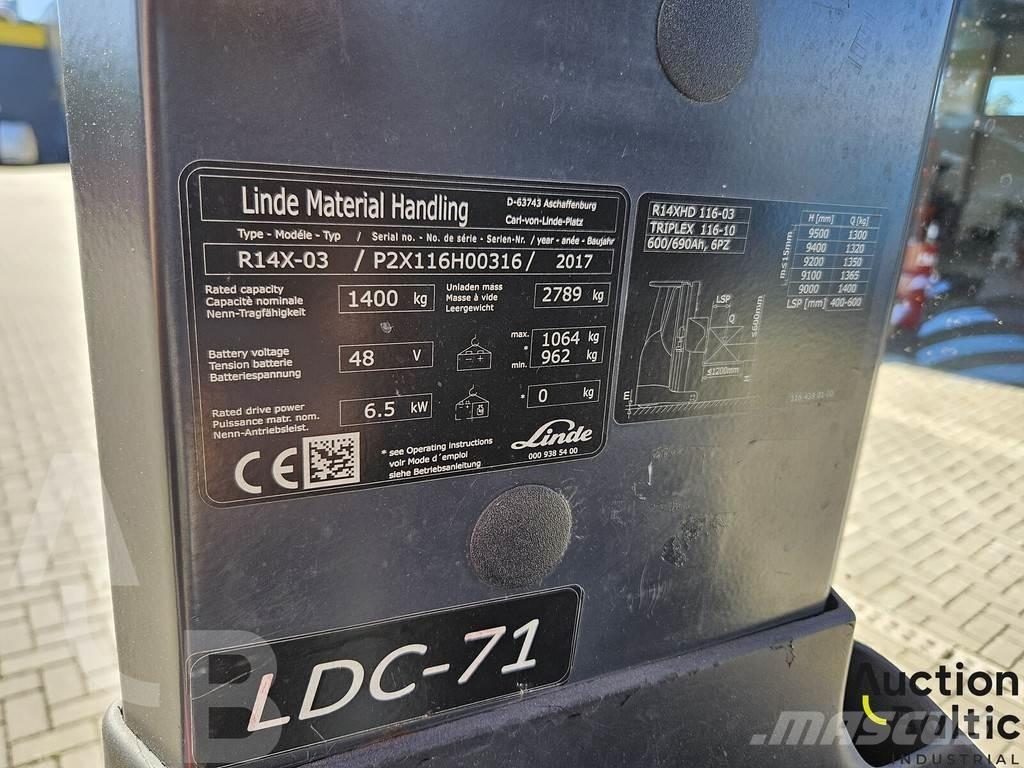 Linde R14X-03 Komissiózó közepes emelésű targonca