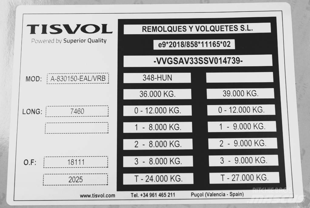  Tisvol 26,8m3 EVR Billenő pótkocsik