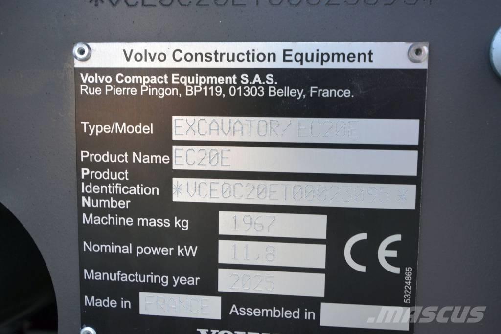 Volvo EC 20 E Mini kotrók < 7t