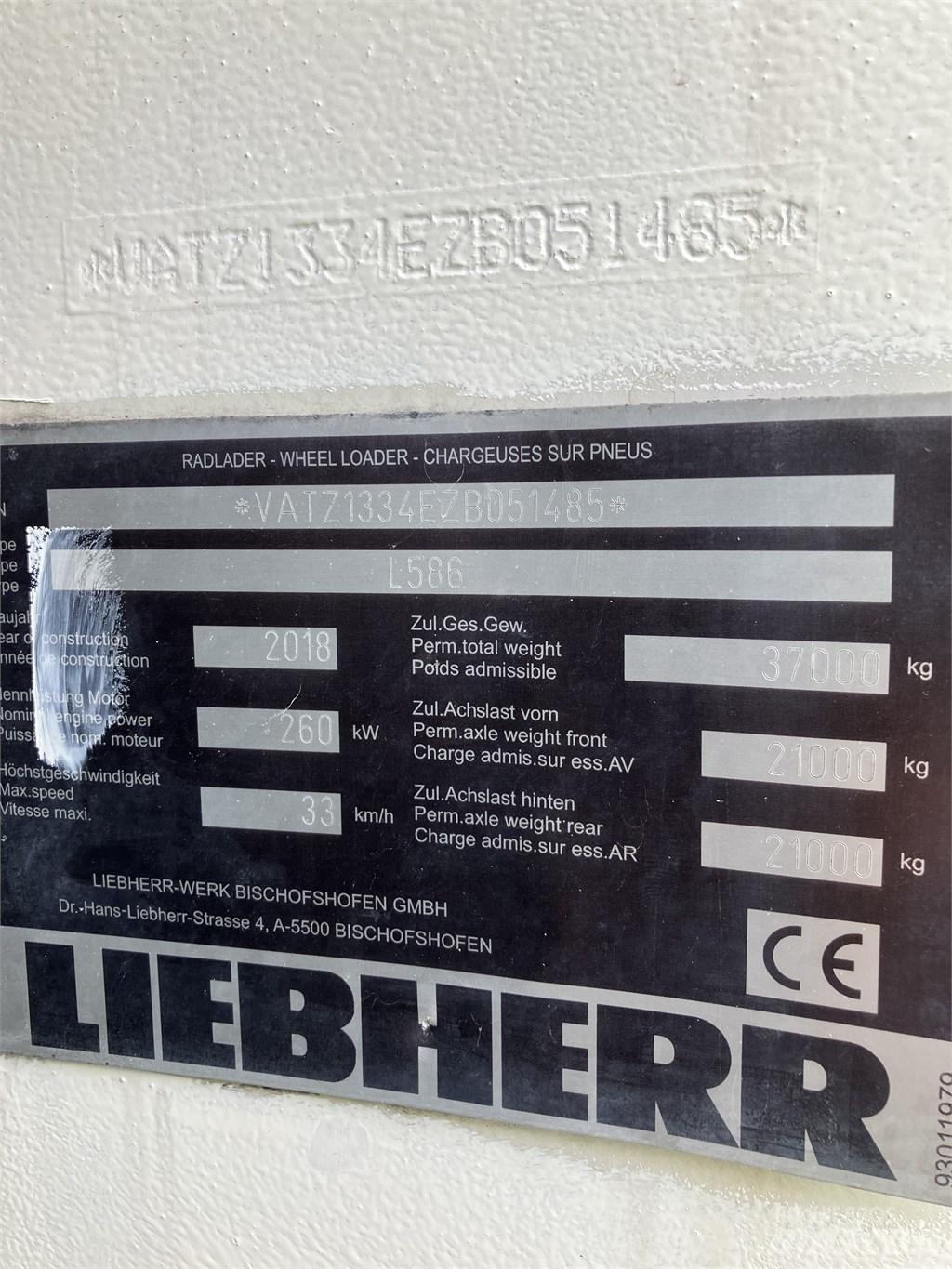 Liebherr L586 Xpower Gumikerekes homlokrakodók