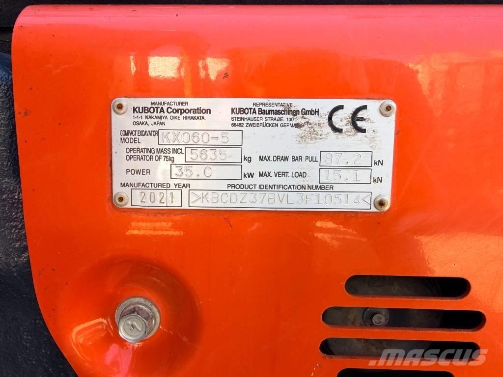Kubota KX060-5 GLS2 Mini kotrók < 7t