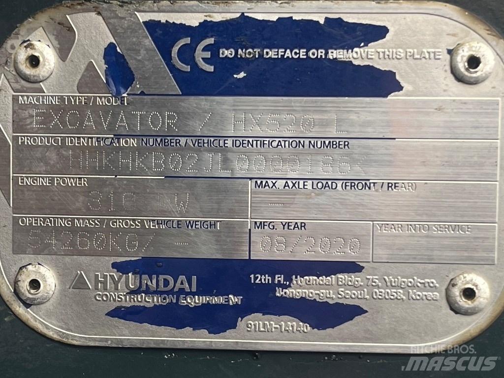 Hyundai HX 520 L Lánctalpas kotrók
