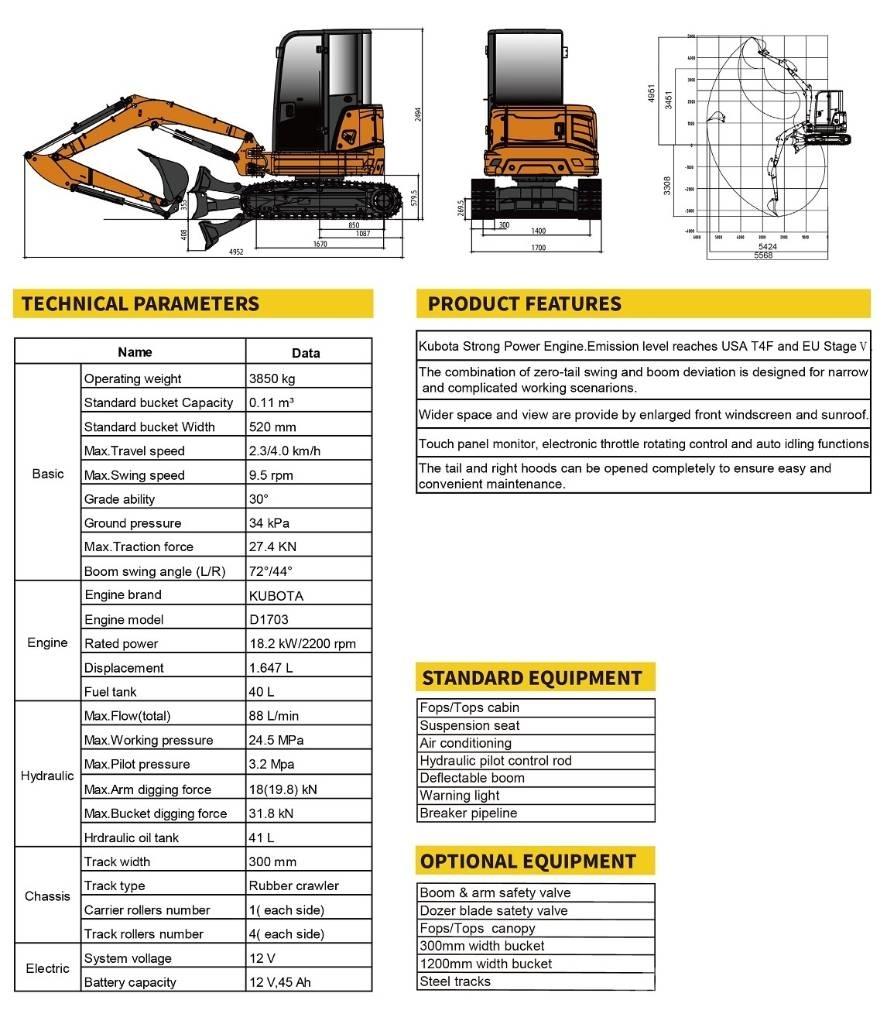 Lonking CDM6035 Mini kotrók < 7t